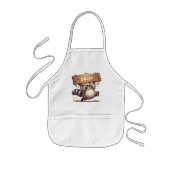 Chubby Raccoon met  naambord Kinder Schort (Voorkant)