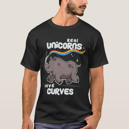 Chubby Real Unicorns - Funny Inspirerend Quote - T-shirt (Voorkant)