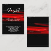 Chubby red black monogram uniek visitekaartje (Voorkant / Achterkant)