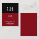 Chubby Red Black Stripe Monogram Visitekaartje (Voorkant / Achterkant)