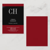 Chubby Red Black Stripe Monogram Visitekaartje (Voorkant / Achterkant)