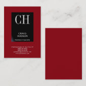 Chubby Red Black Stripe Monogram Visitekaartje (Voorkant / Achterkant)