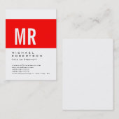 Chubby Red Striped Monogram White Visitekaartje (Voorkant / Achterkant)