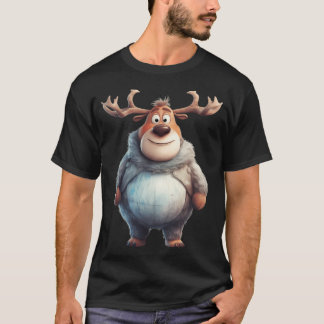 Chubby rendier tijdens de kerst. Nummer 1 T-shirt
