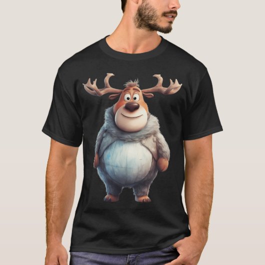 Chubby rendier tijdens de kerst. Nummer 1 T-shirt (Voorkant)