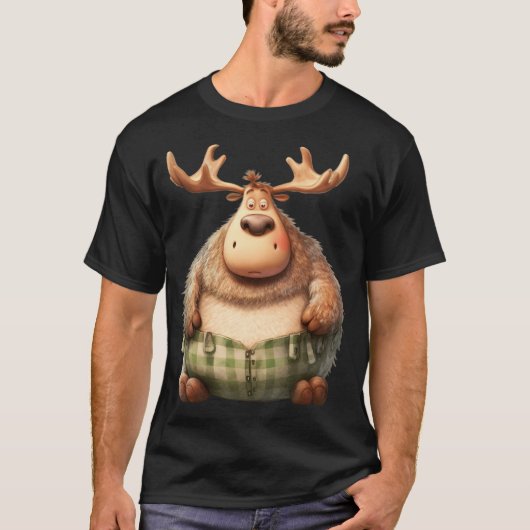 Chubby rendier tijdens de kerst. Nummer 5 T-shirt (Voorkant)