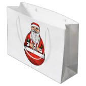 Chubby Rolly Polly Santa Large Gift Bag Cadeautasje (Achterkant Gekanteld)