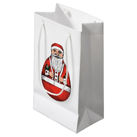 Chubby Rolly Polly Santa Small Gift Bag Klein Cadeauzakje (Voorkant Gekanteld)