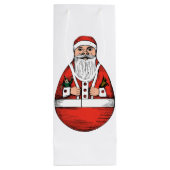 Chubby Rolly Polly Santa Wine Gift Bag Wijn Cadeautas (Achterkant)