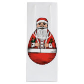 Chubby Rolly Polly Santa Wine Gift Bag Wijn Cadeautas (Voorkant)