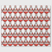 Chubby Rolly Polly Santa Wrapping Paper Cadeaupapier (Vlak)