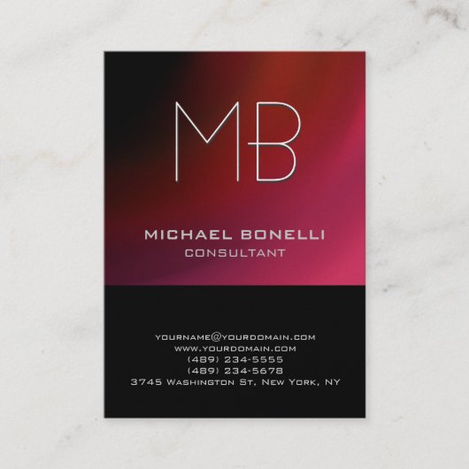 Chubby rood roze paars zwart visitekaartje (Voorkant)