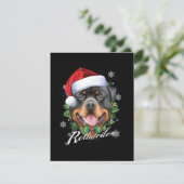 Chubby Rottweiler Dog Kerstmis RSVP Kaartje (Staand voorkant)