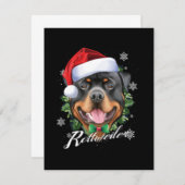 Chubby Rottweiler Dog Kerstmis RSVP Kaartje (Voorkant / Achterkant)