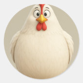 Chubby Schattige Cartoon Chicken Sticker (Voorkant)