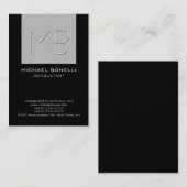 Chubby Silver Grijze visitekaartje met zwarte acht (Voorkant / Achterkant)