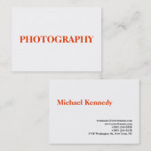 Chubby Simple White Oranje Photograaf Visitekaartje (Voorkant / Achterkant)