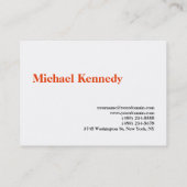 Chubby Simple White Oranje Photograaf Visitekaartje (Achterkant)