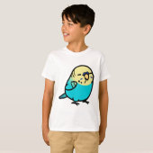 Chubby Sky Blue Yellow-head Engels Budgie - Mal T-shirt (Voorkant volledig)
