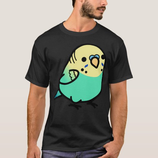 Chubby Sky Blue Yellow-Headed Budgie T-shirt (Voorkant)