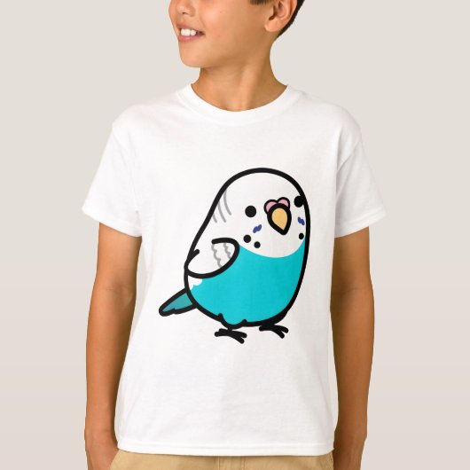 Chubby Skyblue Budgie T-shirt (Voorkant)