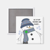 Chubby Snowman met Fun Gezegde Magneet (Voorkant / Achterkant)