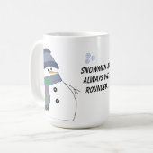 Chubby Snowman met Gezegde Koffiemok (Voorkant links)