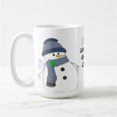 Chubby Snowman met Gezegde Koffiemok (Links)