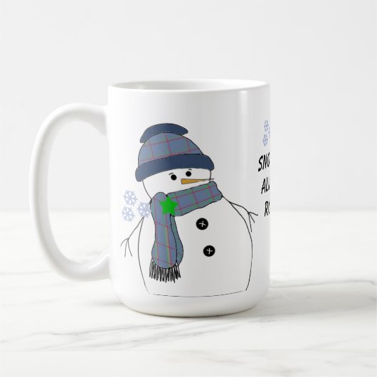 Chubby Snowman met Gezegde Koffiemok (Links)