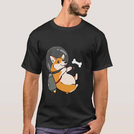 Chubby Space Jetpack Corgi T-shirt (Voorkant)