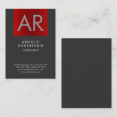 Chubby Stijlvol Rood Grijs Monogram Visitekaartje (Voorkant / Achterkant)