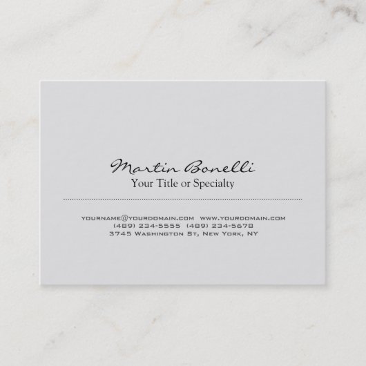 Chubby Stylish Gray Professional Visitekaartje (Voorkant)