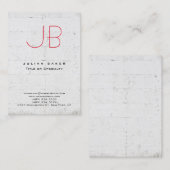 Chubby Stylish Monogram Gray Wall Brick Visitekaartje (Voorkant / Achterkant)