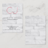 Chubby Stylish Monogram Wall Brick Achtergrond Visitekaartje (Voorkant / Achterkant)