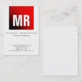 Chubby Stylish Monogram White Red Visitekaartje (Voorkant / Achterkant)