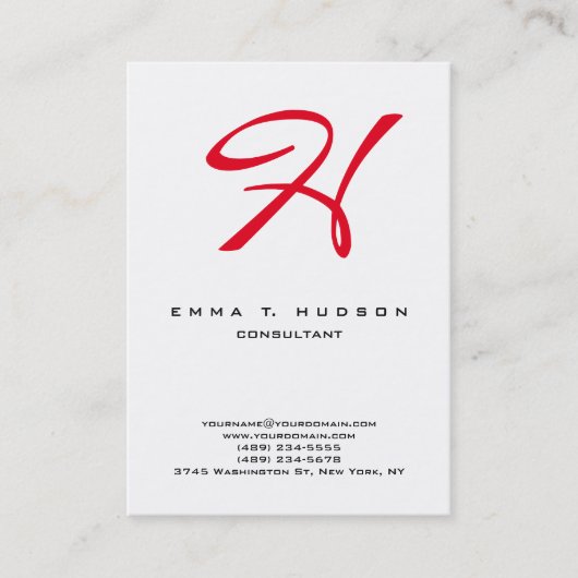 Chubby Stylish Professional Monogram Consultant Visitekaartje (Voorkant)