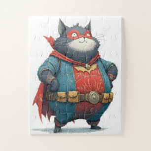 Chubby Superheld Cat Jigsaw Puzzel