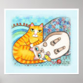 Chubby Tabby en Siamese kat Cuddle Poster (Voorkant)