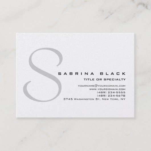 Chubby Trendy Gray Monogram Visitekaartje (Voorkant)