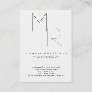 Chubby Trendy Monogram White Plain Visitekaartje