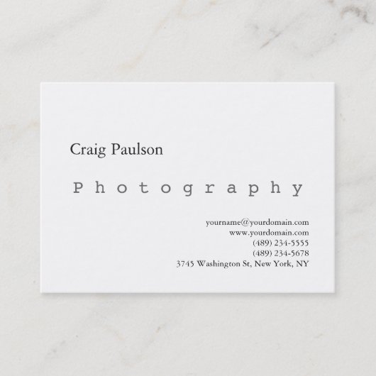 Chubby Trendy Photography White Visitekaartje (Voorkant)