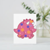 Chubby Triceratops Cartoon Dinosaur Briefkaart (Staand voorkant)