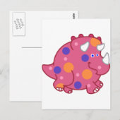 Chubby Triceratops Cartoon Dinosaur Briefkaart (Voorkant / Achterkant)