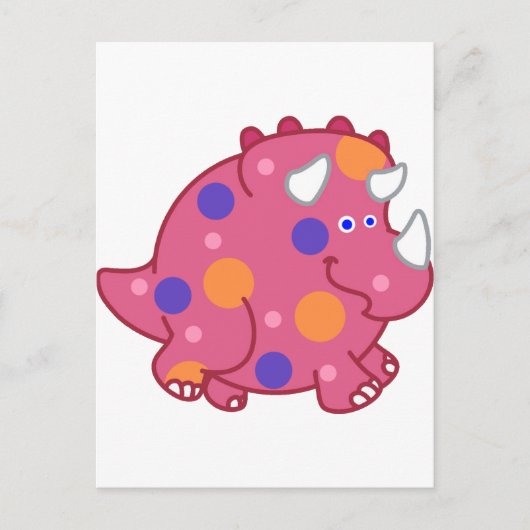 Chubby Triceratops Cartoon Dinosaur Briefkaart (Voorkant)