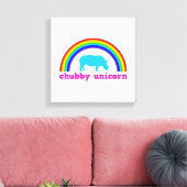 Chubby Unicorn Canvas Afdruk (Insitu (Woonkamer))