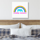 Chubby Unicorn Canvas Afdruk (Insitu (Slaapkamer))