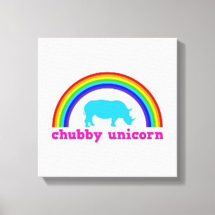 Chubby Unicorn Canvas Afdruk