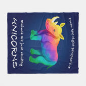 Chubby Unicorn Fleece Deken (Voorkant (Horizontaal))