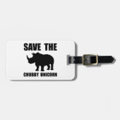 Chubby Unicorn Rhino Bagagelabel (Voorkant horizontaal)
