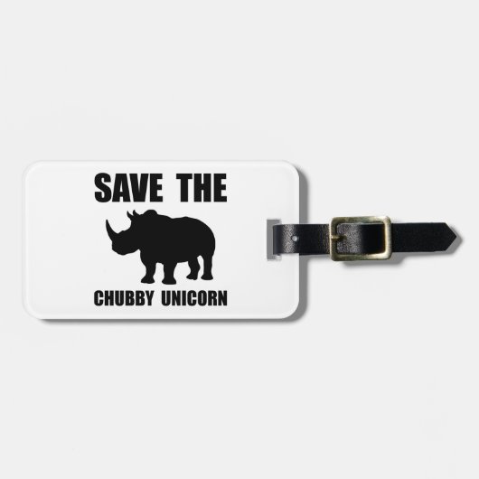 Chubby Unicorn Rhino Bagagelabel (Voorkant horizontaal)